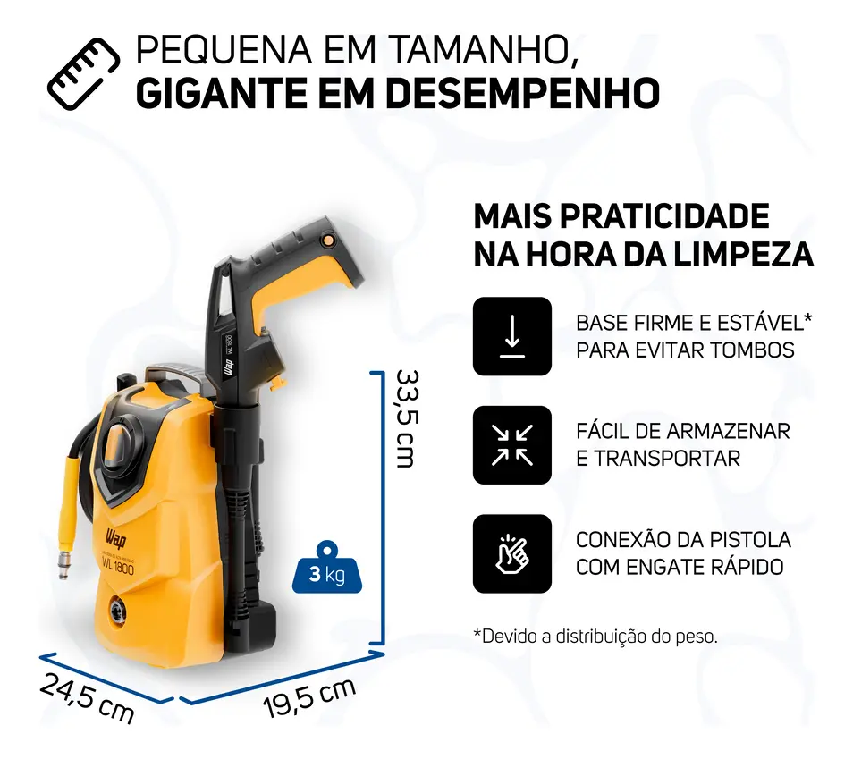 WAP WL 1800 - Tamanho compacto